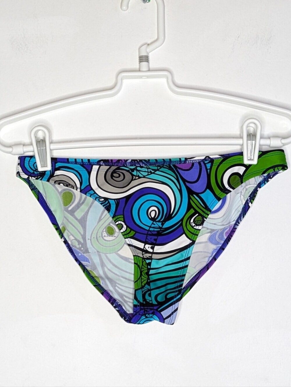 Body Glove Blue Green Abstract Wave Swirl Bikini Bottom S